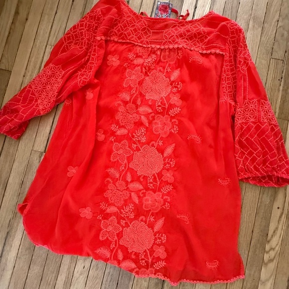 Johnny Was Jolie Selena 3/4 Sleeve Embroidered Floral Tunic Top | Size L - Picture 7 of 7
